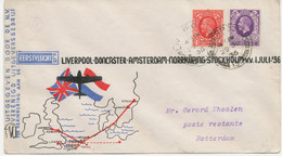 GB 1936 George V 1d And 3d On First Flight "LIVERPOOL - DONCASTER - AMSTERDAM" - Covers & Documents