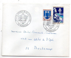 1967--lettre Pour Bordeaux --1 ère Expo"TIMBRES DE LA LIBERATION" Blason Mont De Marsan...à Saisir - Cachets Commémoratifs