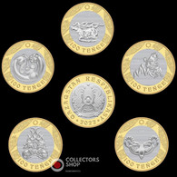 KAZAKHSTAN: NEW 5 Coins Set Bi-metall ​​the Saki Style Coin 100 Tenge 2022 UNC Animals - Kazakistan