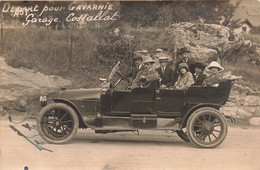 CPA - Départ Pour Cavargnie - Garage Costallat - Automobile - Animé - Passenger Cars