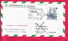 AUSTRIA - ERSTFLUG CARAVELLE AUA FROM WIEN TO ZURICH*16.6.1963* ON OFFICIAL ENVELOPE - Premiers Vols AUA