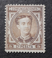 1876, Alphonse XII, 5c, Yv 163, NSG - Nuevos