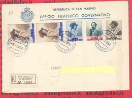 SAN MARINO 1958 - St.Post.022 - Busta Raccomandata 1°por. "GARIBALDI" - Vedi Descrizione - - Covers & Documents