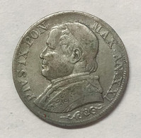 Pio IX Sommo Pontefice 1846-1878 1 Lira 1866 Roma Ann. XXI  E.506 - Autres & Non Classés