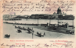 CPA - Russie - St Petersbourg - Quai Anglais - Edit. W.H. - Canal - Calèche - Cheval - Oblitéré 1900 - Précurseur - Rusia