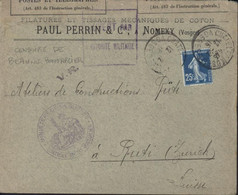 Guerre 14 Cachet Ministère De La Guerre Contrôle Postal Pontarlier + Censure Ouvert Par L'autorité Militaire Bande PTT - Oorlog 1914-18