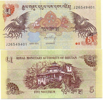 BHUTAN 5 NGULTRUM 2015 UNC  D-0387 - Bhoutan