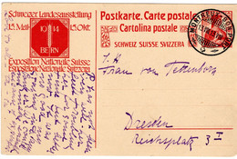 63562 - Schweiz - 1913 - 10Rp GAKte Landesausstellung '14 MONTREUX -> Deutschland - Covers & Documents