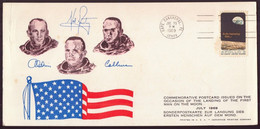 Etats-Unis, Carte Commémorative Du 20 Juillet 1969 Cape Canaveral, Signatures Des Astronautes - Souvenirkarten