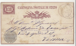 Italy Official Postal Stationery Postcard Cartolina Postale Di Stato Posted 18?? B230120 - Ganzsachen