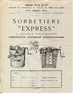 54.MEURTHE & MOSELLE.NANCY.SORBETIERE " EXPRESS " KRUG FILS ET Cie. - Advertising