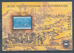 1986. 300th Anniversary Of The Recapture Of Buda - Commemorative Sheet - Souvenirbögen