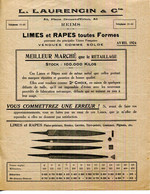 51.MARNE.REIMS.LIMES ET RAPES DE TOUTES FORMES.L.LAURENCIN & Cie. 53 PLACE DROUET D'ERLON. - Advertising