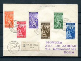 1938.VATICANO.YVERT 66/71.CARTA CIRCULADA SERIE COMPLETA. - Storia Postale