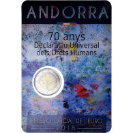 Andorre, 2 Euro, 70 Ans De La Déclaration Universelle Des Droits De L'homme - Andorra