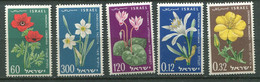 (B A3 - Lot 139) Israel ** N° 152 à 154 - 176 - 177 - Fleurs : Anémones, Cyclamens, Narcisses, Lys, Primerose - Nuevos (sin Tab)