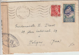 1941 - ENVELOPPE De LYON Avec CENSURE => POLIGNY (JURA) - Lettres & Documents