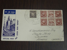 Australia 1950 Melbourne Philatelic Exhibition Registered FDC To Greece VF - Briefe U. Dokumente