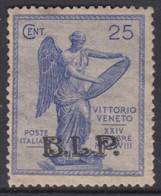 ITALIA - BLP N.25 - Cat. 1550 Euro Firmato A.Diena  NON EMESSO MH* Linguellato - Timbres Pour Envel. Publicitaires (BLP)