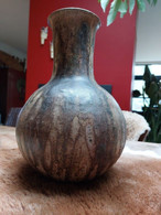 VASE EN GRES SALE Signé AUBRY, Châtelet ( Bouffioulx ) Circa 1960 - Autres & Non Classés