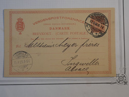 BM12 DANMARK   BELLE CARTE ENTIER  1895   COPENHAGUE A INQWILLER FRANCE +++AFFRANCH. INTERESSANT++++ - Entiers Postaux