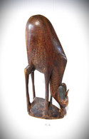 E2 Ancienne Sculpture Animalière Contemporaine En Bois - Art Contemporain