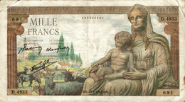 M11 - FRANCE - Billet De 1000 Francs DÉESSE DÉMETER - 1943 - 1 000 F 1942-1943 ''Déesse Déméter''