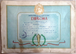 Romania, 1957, Communist Propaganda Diploma / Sport Contest - Rowing Championship - Diplomi E Pagelle
