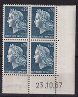 France N°1535 - Bloc De 4 Coin Daté - Neuf ** Sans Charnière - TB - Unused Stamps