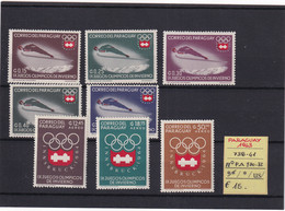 PARAGUAY 1963 N° 738-41 + P.A. 370-74 MNH - Hiver 1964: Innsbruck