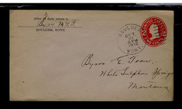 Gc7418 US Cover Postal Stationery "George Washington Famouse Man Mailed 1912 Slogan Pmk (flag) Boulder, Mont. »Montana ! - George Washington