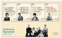 NEW ZEALAND 2023 Katherine Mansfield (1888 - 1983) ,Historical Literary Author, Miniature Sheet ,MNH (**) - Neufs
