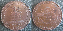 Australie 1 Penny Token 1861 JR Grundy Ballaarat Tobacco, Victoria - Victoria