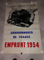 AFFICHE "Charbonnages De France - Emprunt 1954" - 76x112 - TTB - Afiches