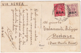 1946 14 Ago 1 + 6 D. Sass 6+11 Su Cartolina Tema Calcio Da Asmara X Pedaso - British Occ. MEF