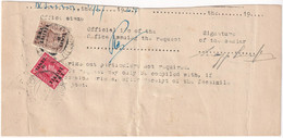 1949 3 Giu 2 Valori Sass 2+6 Su Modulo Postale Da Asmara - Eritrea
