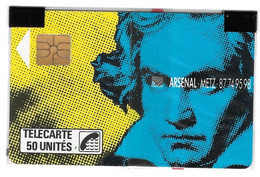 Télécarte  N S B  50 U, F  48,10 000  Ex, Musicien  BEETHOVEN, ARSENAL  METZ - 1988