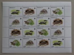 Monaco - Feuillet Neuf Non Oblitéré Avec 16 Timbres - WWF - Tortue D'Hermann - Non Daté - Blocs