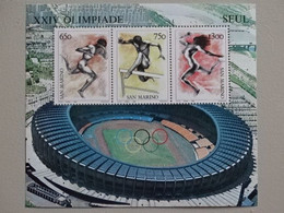 Saint-Marin - Feuillet Neuf Non Oblitéré Avec 3 Timbres - XXIV Olimpiade - Seoul - 1988 - Blocchi & Foglietti