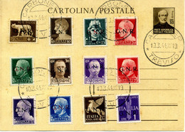 Repubblica Sociale Italiana RSI - Cartolina Filatelica Con Annullo Carbone - TREVISO - Poststempel