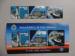 Saint-Marin - Feuillet & Bloc Neufs Non Oblitérés De 3 Timbres Chacun - Il Volo Della Bandiera - 2000 - Blocchi & Foglietti