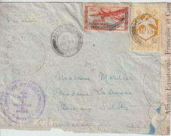 1944 - FRANCE LIBRE / AEF - ENVELOPPE Du COMITE Des HYDROCARBURES ! CENSURE De BRAZZAVILLE (CONGO) => CHANTELLE (ALLIER) - Covers & Documents