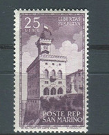 SAN MARINO 1945  PALAZZO DEL GOVERNO POSTA AEREA 25 L.  * GOMMA ORIGINALE - Unused Stamps