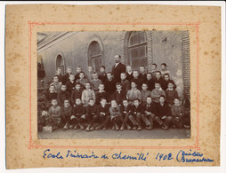 Photographie Ancienne Groupe D'élèves Garçons Ecole Notre Dame De Chemillé 1902 - Personas Anónimos