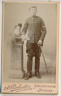 Photographie Ancienne CDV Portrait Homme Militaire Chasseur à Cheval Ou Dragon Photographe Roland Angers - Personas Anónimos