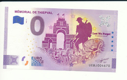 Billet Touristique  0 Euro  - MÉMORIAL DE THIEPVAL  - UEBJ - 2020-4 - ANNIV - N° 4670 - Autres & Non Classés