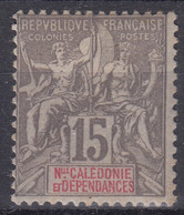 NOUVELLE CALEDONIE : TYPE GROUPE 15c GRIS N° 61 NEUF * GOMME AVEC CHARNIERE - Ungebraucht