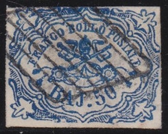 Papal States   .     Yvert    .   10    (2  Scans)   .    Signed  Scheller  .     O  .   Cancelled - Papal States