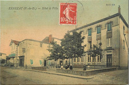 - Puy De Dôme -ref-B715- Ennezat - Hôtel De Ville - Carte Toilée Colorisée - - Ennezat