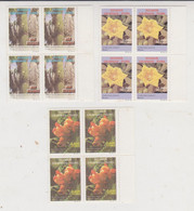 Delcampe - Ecuador 1998: Galapagos Flora. Full Mint Set. Blocks Of 4 (cactus / Flowers) - Ecuador